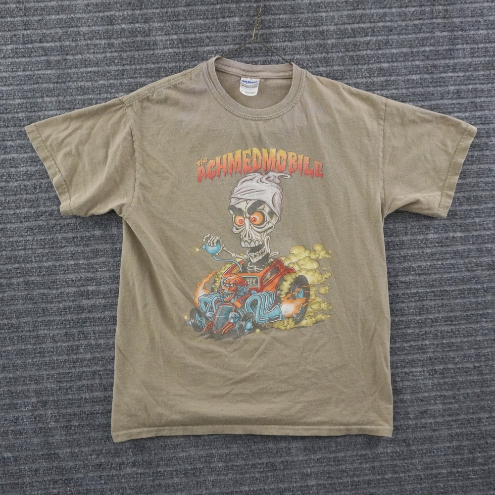 Vintage Jeff Dunham Achmed The Achmedmobile T-Shirt Size M Olive Green Comedy